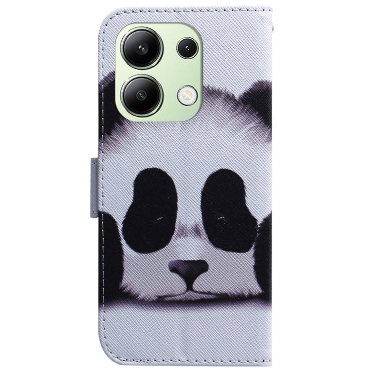 For Xiaomi Redmi Note 13 4G Global Coloured Drawing Flip Leather Phone Case(Panda) - Note 13 Cases by buy2fix | Online Shopping UK | buy2fix