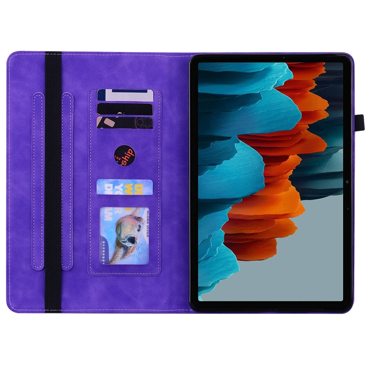 For Samsung Galaxy Tab S9 Skin Feel Solid Color Zipper Leather Tablet Case(Purple) - Galaxy Tab S9 Cases by buy2fix | Online Shopping UK | buy2fix