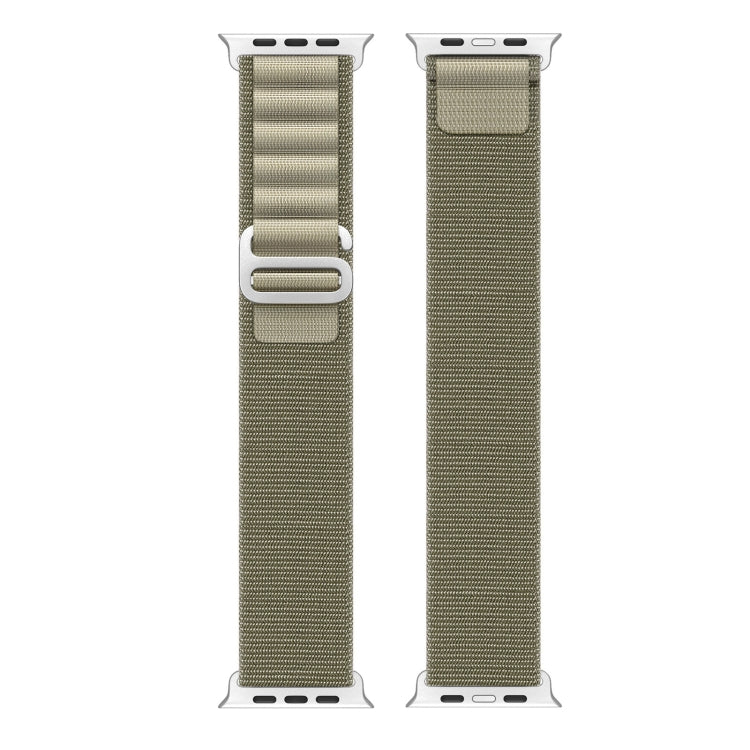 For Apple Watch Series 8 45mm  DUX DUCIS GS Series Nylon Loop Watch Band(Olive) - Watch Bands by DUX DUCIS | Online Shopping UK | buy2fix