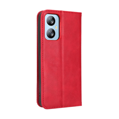 For Blackview A52 / A52 Pro Magnetic Buckle Retro Texture Leather Phone Case(Red) - More Brand by buy2fix | Online Shopping UK | buy2fix