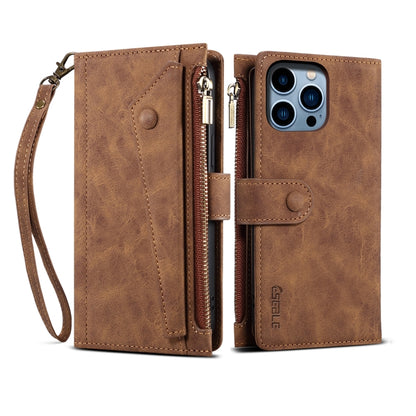 For iPhone 16 Pro ESEBLE Retro Frosted RFID Flip Leather Phone Case(Brown) - iPhone 16 Pro Cases by ESEBLE | Online Shopping UK | buy2fix