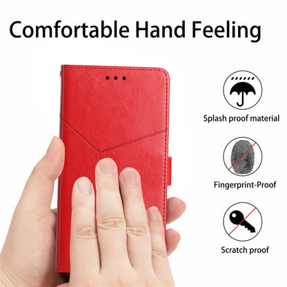 For Google Pixel 9 Pro XL Y-shaped Pattern Flip Leather Phone Case(Red) - Google Cases by buy2fix | Online Shopping UK | buy2fix