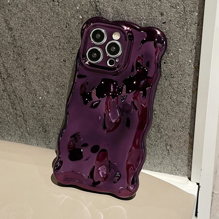 For iPhone 16 Pro Wave Bubbles TPU Phone Case(Painted Purple) - iPhone 16 Pro Cases by buy2fix | Online Shopping UK | buy2fix