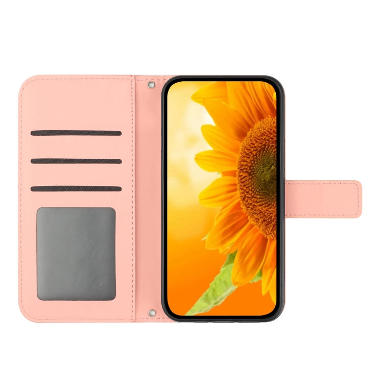 For Google Pixel 9 Skin Feel Sun Flower Embossed Flip Leather Phone Case with Lanyard(Pink) - Google Cases by buy2fix | Online Shopping UK | buy2fix