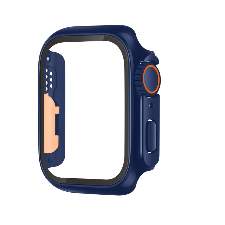 For Apple Watch Series 6 / 5 / 4 / SE 40mm Tempered Film Hybrid PC Integrated Watch Case(Midnight Blue Orange) - Watch Cases by buy2fix | Online Shopping UK | buy2fix