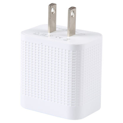 LZ-106PD 25W USB-C / Type-C Ports Plaid Pattern Travel Charger, US Plug(White) - USB Charger by buy2fix | Online Shopping UK | buy2fix