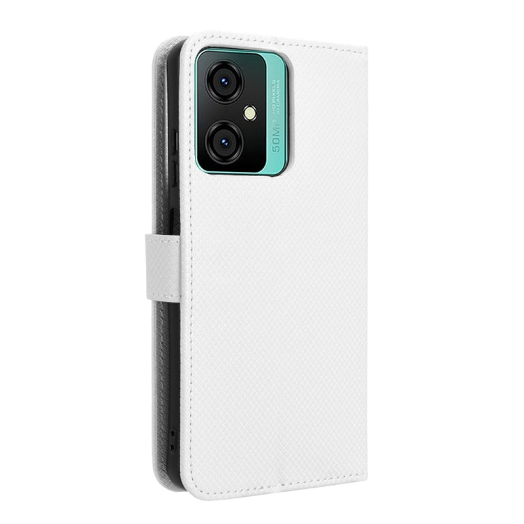 For Blackview Oscal C70 Diamond Texture Leather Phone Case(White) - More Brand by buy2fix | Online Shopping UK | buy2fix