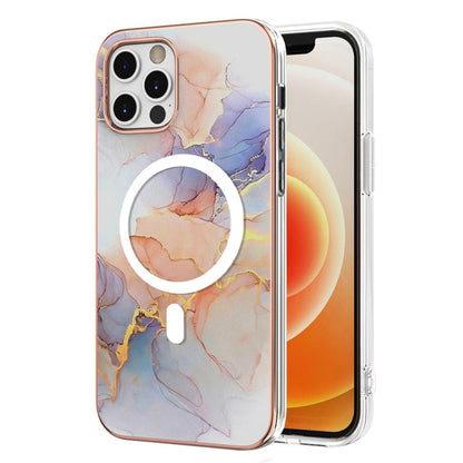 For iPhone 12 / 12 Pro Marble Pattern Dual-side IMD Magsafe TPU Phone Case(White Marble) - iPhone 12 / 12 Pro Cases by buy2fix | Online Shopping UK | buy2fix