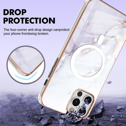 For iPhone 12 Pro Max Marble Pattern Dual-side IMD Magsafe TPU Phone Case(White 006) - iPhone 12 Pro Max Cases by buy2fix | Online Shopping UK | buy2fix