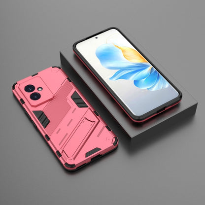 For Honor 100 5G Punk Armor 2 in 1 PC + TPU Phone Case with Holder(Light Red) - Honor Cases by buy2fix | Online Shopping UK | buy2fix