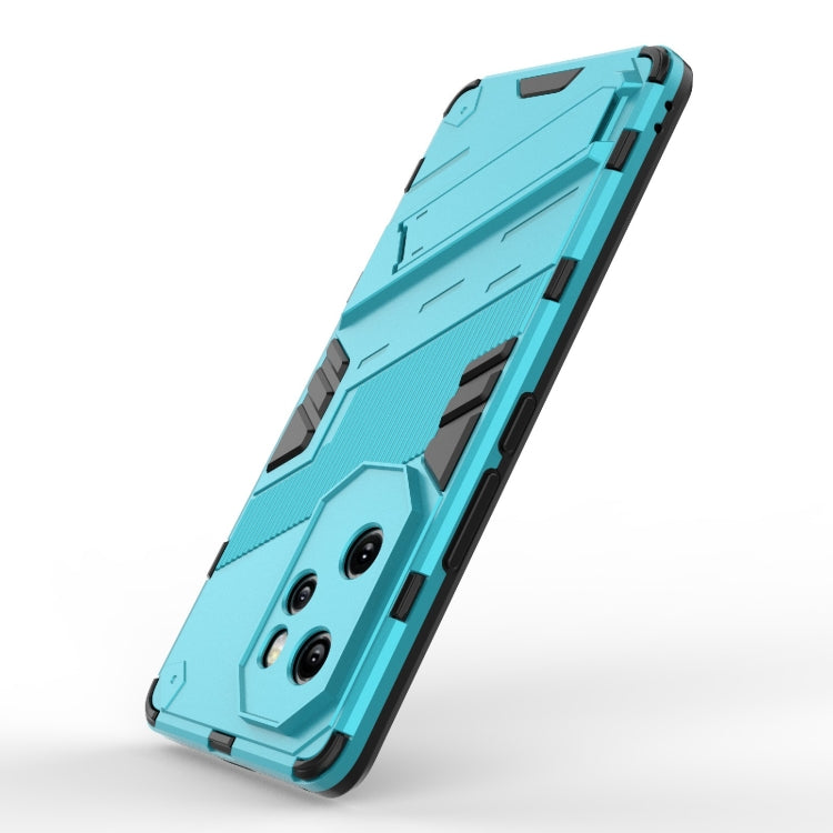 For Honor 100 Pro 5G Punk Armor 2 in 1 PC + TPU Phone Case with Holder(Blue) - Honor Cases by buy2fix | Online Shopping UK | buy2fix