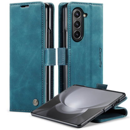 For Samsung Galaxy Z Fold5 CaseMe-013 Multifunctional Retro Frosted Leather Phone Case(Blue) - Galaxy Z Fold5 Cases by CaseMe | Online Shopping UK | buy2fix