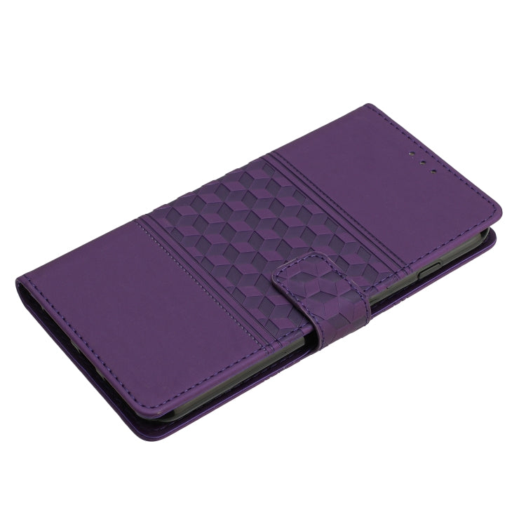 For iPhone 16 Diamond Embossed Skin Feel Leather Phone Case(Purple) - iPhone 16 Cases by buy2fix | Online Shopping UK | buy2fix