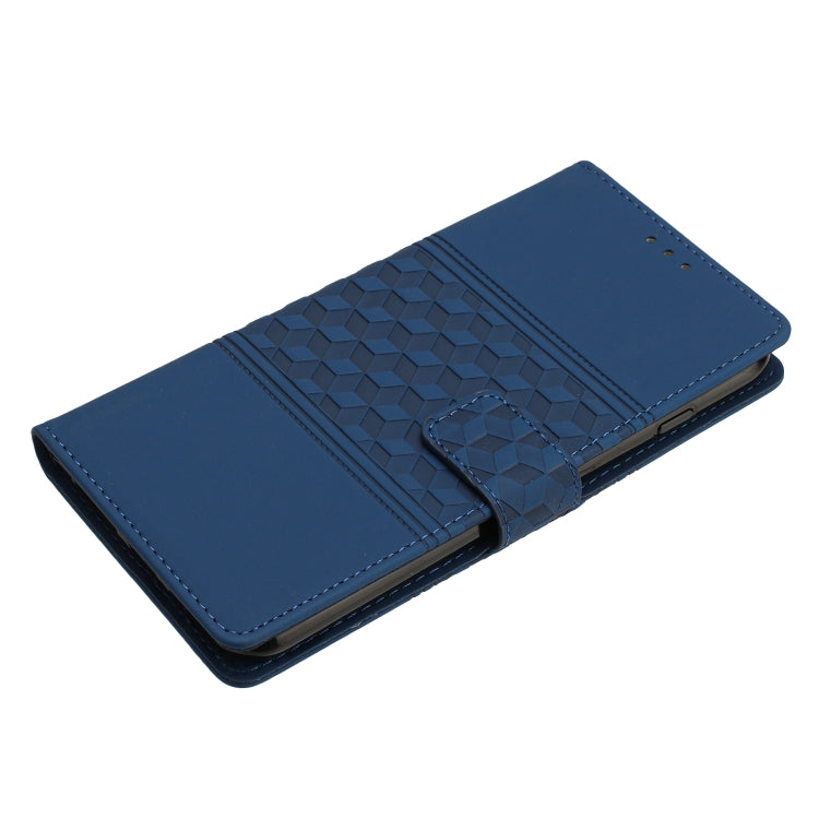 For iPhone 16 Plus Diamond Embossed Skin Feel Leather Phone Case(Dark Blue) - iPhone 16 Plus Cases by buy2fix | Online Shopping UK | buy2fix