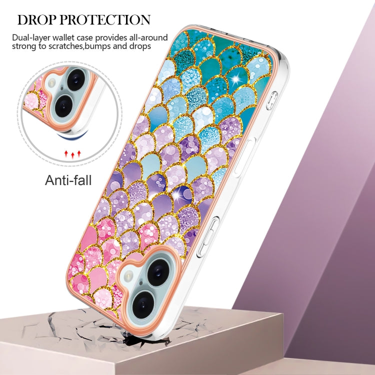 For iPhone 16 Plus Electroplating Pattern IMD TPU Shockproof Case(Colorful Scales) - iPhone 16 Plus Cases by buy2fix | Online Shopping UK | buy2fix