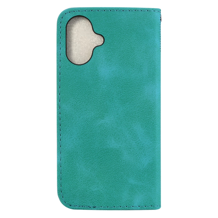 For iPhone 16 Seven-shaped Embossed Leather Phone Case(Green) - iPhone 16 Cases by buy2fix | Online Shopping UK | buy2fix