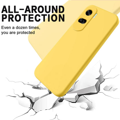 For Honor 90 Lite / X50i Pure Color Liquid Silicone Shockproof Phone Case(Yellow) - Honor Cases by buy2fix | Online Shopping UK | buy2fix