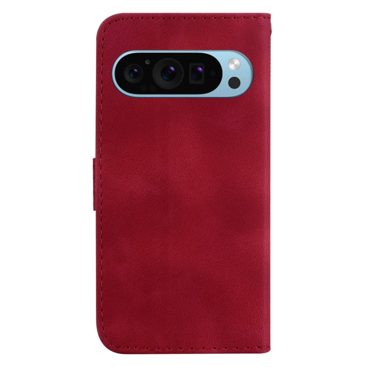 For Google Pixel 9 Pro 7-shaped Embossed Leather Phone Case(Red) - Google Cases by buy2fix | Online Shopping UK | buy2fix