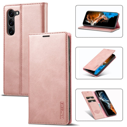 For Samsung Galaxy S24+ 5G LC.IMEEKE Strong Magnetism Microfiber Leather Phone Case(Rose Gold) - Galaxy S24+ 5G Cases by LC.IMEEKE | Online Shopping UK | buy2fix