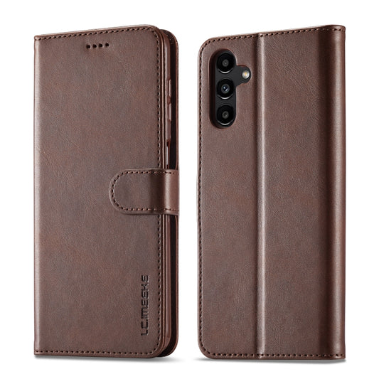 For Samsung Galaxy A35 5G LC.IMEEKE Calf Texture Leather Phone Case(Coffee) - Galaxy Phone Cases by LC.IMEEKE | Online Shopping UK | buy2fix