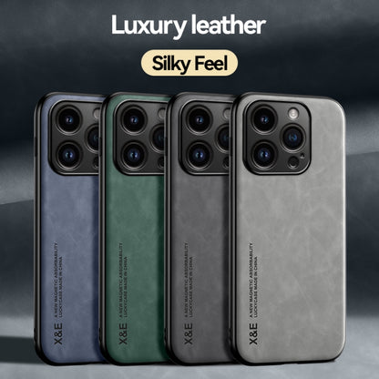 For iPhone 16 Pro Skin Feel Magnetic Leather Back Phone Case(Dark Grey) - iPhone 16 Pro Cases by buy2fix | Online Shopping UK | buy2fix