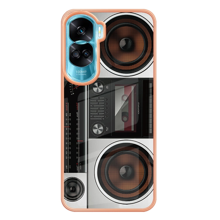 For Honor 90 Lite 5G Electroplating Marble Dual-side IMD Phone Case(Retro Radio) - Honor Cases by buy2fix | Online Shopping UK | buy2fix