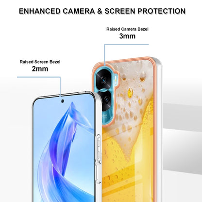 For Honor 90 Lite 5G Electroplating Marble Dual-side IMD Phone Case(Draft Beer) - Honor Cases by buy2fix | Online Shopping UK | buy2fix