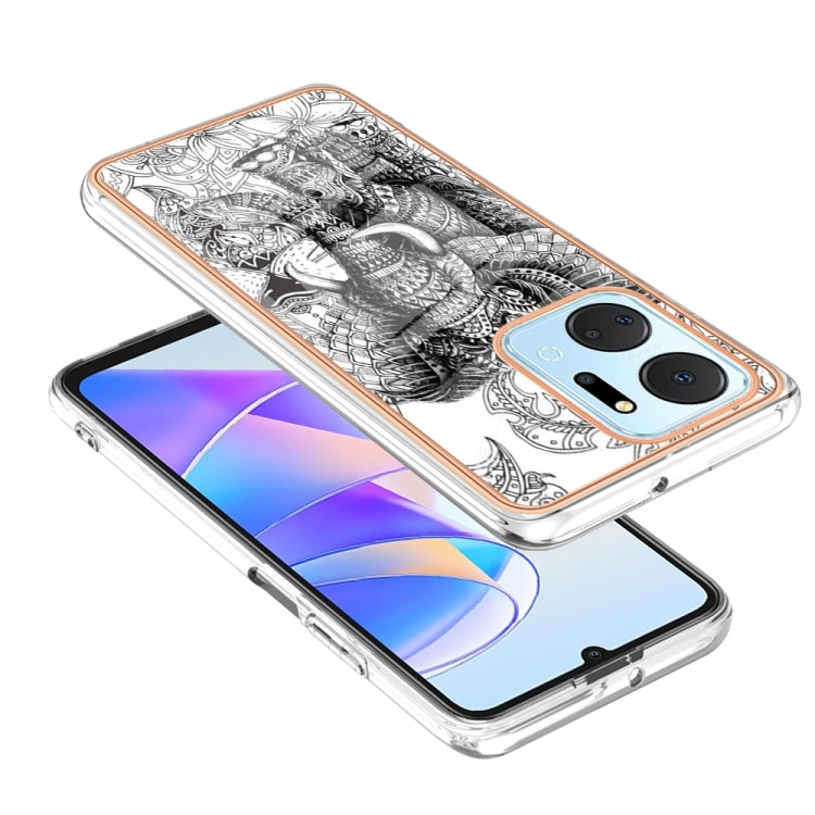 For Honor X7a Electroplating Marble Dual-side IMD Phone Case(Totem Elephant) - Honor Cases by buy2fix | Online Shopping UK | buy2fix