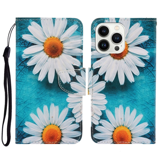 For iPhone 16 Pro 3D Colored Drawing Flip Leather Phone Case(Daisy) - iPhone 16 Pro Cases by buy2fix | Online Shopping UK | buy2fix