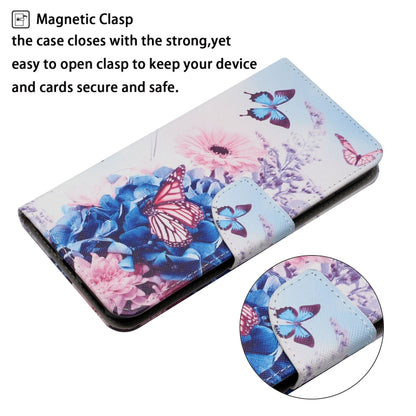 For iPhone 16 Pro 3D Colored Drawing Flip Leather Phone Case(Purple butterfly) - iPhone 16 Pro Cases by buy2fix | Online Shopping UK | buy2fix