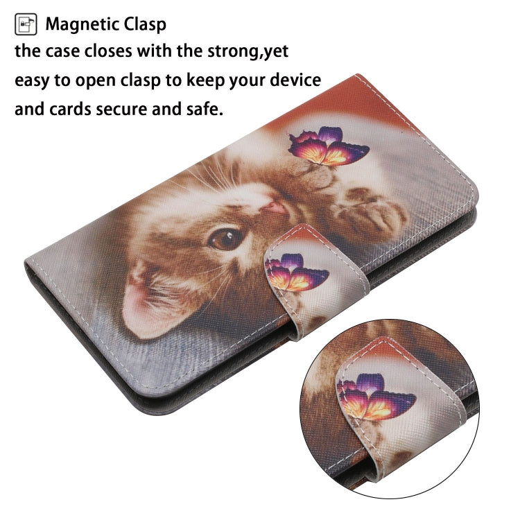 For iPhone 16 Plus 3D Colored Drawing Flip Leather Phone Case(Butterfly Cat) - iPhone 16 Plus Cases by buy2fix | Online Shopping UK | buy2fix