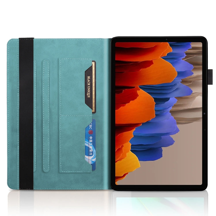 For Samsung Galaxy Tab S8 / S7 Life Tree Series Horizontal Flip Leather Tablet Case(Lake Blue) - Galaxy Tab S8 Cases by buy2fix | Online Shopping UK | buy2fix