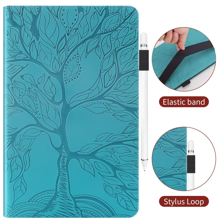 For Samsung Galaxy Tab S9+ / S9 FE+ Life Tree Series Horizontal Flip Leather Tablet Case(Lake Blue) - Galaxy Tab S9+ Cases by buy2fix | Online Shopping UK | buy2fix