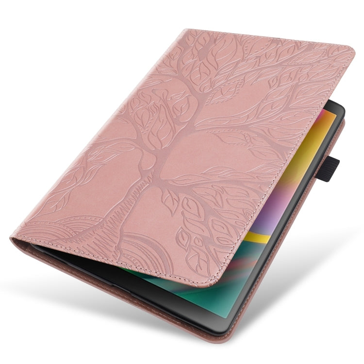 For Samsung Galaxy Tab S9+ Life Tree Series Horizontal Flip Leather Tablet Case(Rose Gold) - Galaxy Tab S9+ Cases by buy2fix | Online Shopping UK | buy2fix