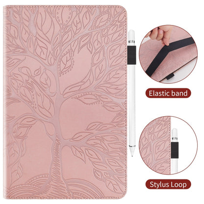 For Samsung Galaxy Tab S9+ / S9 FE+ Life Tree Series Horizontal Flip Leather Tablet Case(Rose Gold) - Galaxy Tab S9+ Cases by buy2fix | Online Shopping UK | buy2fix