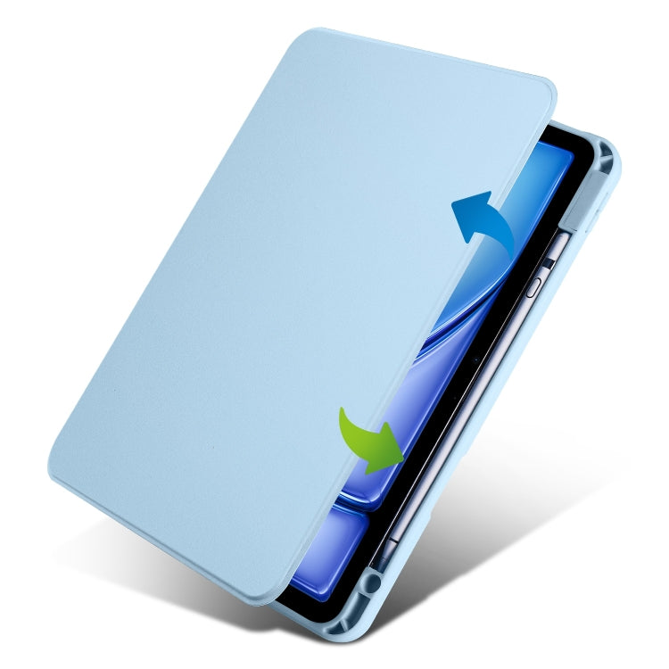 For iPad Air 13 2024 Acrylic 360 Rotation Detachable Leather Tablet Case(Ice Blue) - iPad Air 13 2024 Cases by buy2fix | Online Shopping UK | buy2fix