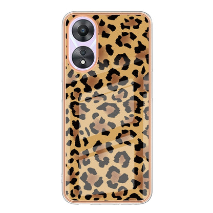 For OPPO A78 / A58 Electroplating Marble Dual-side IMD Phone Case(Leopard Print) - OPPO Cases by buy2fix | Online Shopping UK | buy2fix