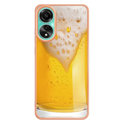 For OPPO A78 4G Electroplating Marble Dual-side IMD Phone Case(Draft Beer) - OPPO Cases by buy2fix | Online Shopping UK | buy2fix