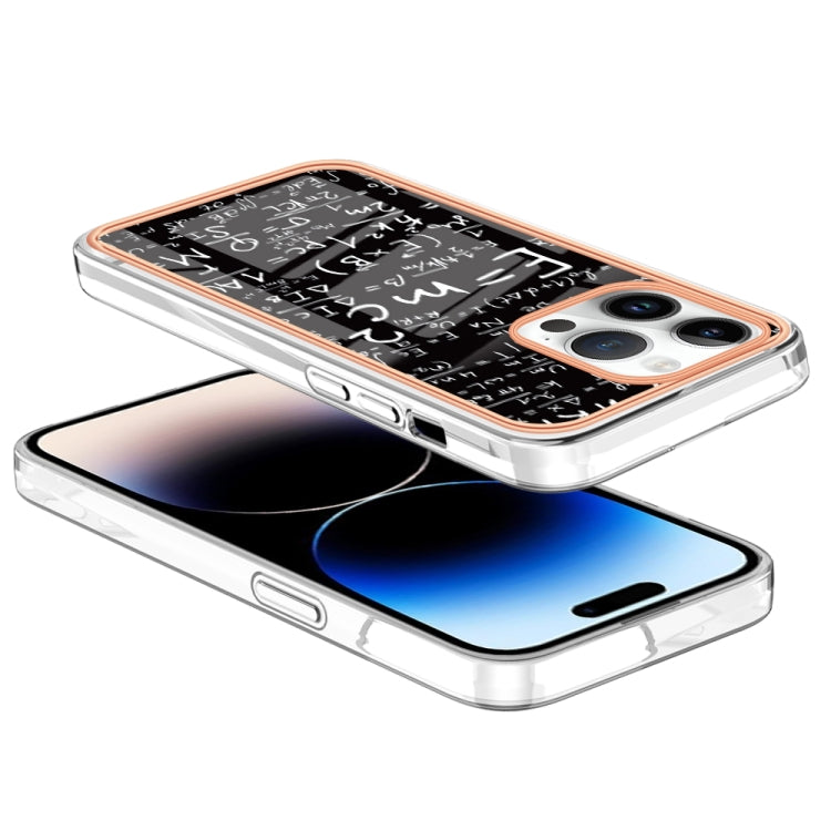 For iPhone 16 Pro Electroplating Marble Dual-side IMD Phone Case(Equation) - iPhone 16 Pro Cases by buy2fix | Online Shopping UK | buy2fix