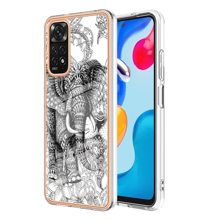 For Xiaomi Redmi Note 11s / Note 11 4G Electroplating Marble Dual-side IMD Phone Case(Totem Elephant) - Xiaomi Cases by buy2fix | Online Shopping UK | buy2fix