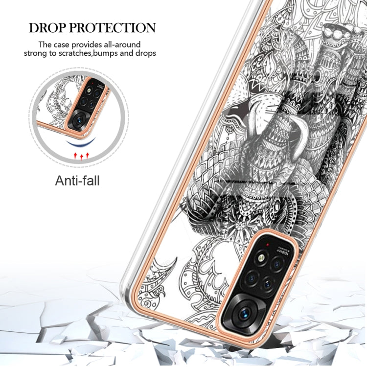 For Xiaomi Redmi Note 11s / Note 11 4G Electroplating Marble Dual-side IMD Phone Case(Totem Elephant) - Xiaomi Cases by buy2fix | Online Shopping UK | buy2fix