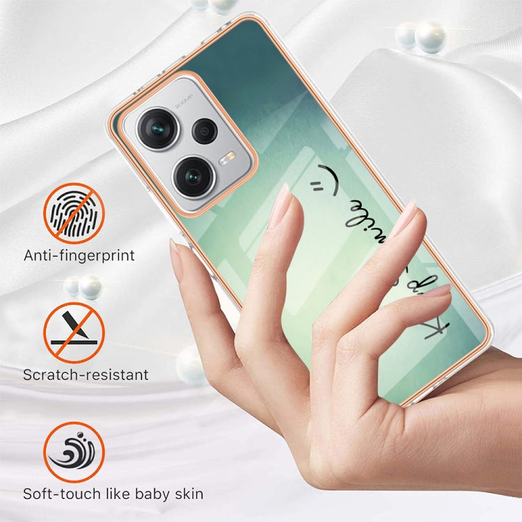 For Xiaomi Redmi Note 12 Pro+ Global Electroplating Marble Dual-side IMD Phone Case(Smile) - Xiaomi Cases by buy2fix | Online Shopping UK | buy2fix