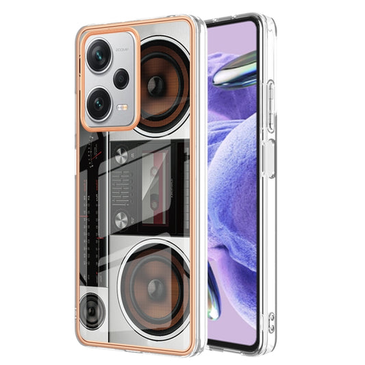 For Xiaomi Redmi Note 12 Pro+ Global Electroplating Marble Dual-side IMD Phone Case(Retro Radio) - Xiaomi Cases by buy2fix | Online Shopping UK | buy2fix