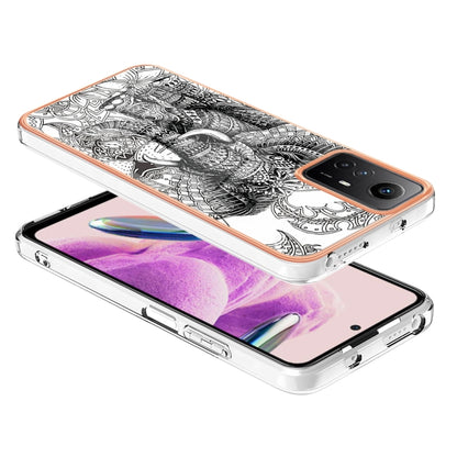 Xiaomi Redmi Note 12S 4G Electroplating Marble Dual-side IMD Phone Case(Totem Elephant) - Xiaomi Cases by buy2fix | Online Shopping UK | buy2fix