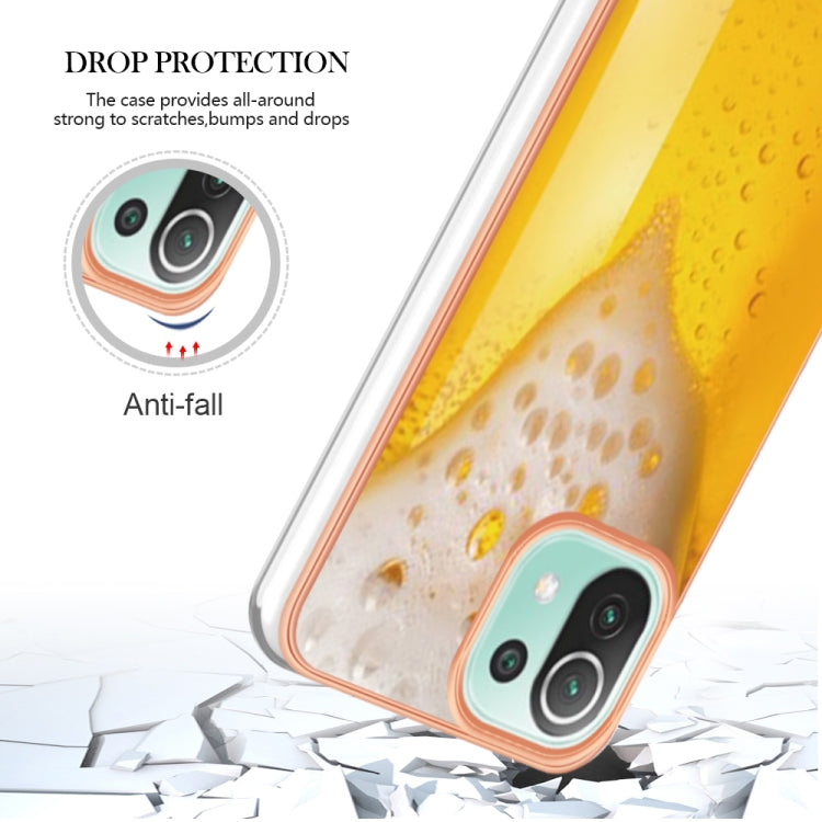 For Xiaomi 11 Lite Electroplating Marble Dual-side IMD Phone Case(Draft Beer) - Xiaomi Cases by buy2fix | Online Shopping UK | buy2fix