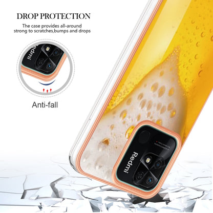 For Xiaomi Redmi 10C Electroplating Marble Dual-side IMD Phone Case(Draft Beer) - Xiaomi Cases by buy2fix | Online Shopping UK | buy2fix