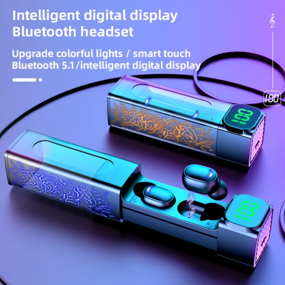 E50 Colorful Light Intelligent Digital Display Bluetooth Earphones - Bluetooth Earphone by buy2fix | Online Shopping UK | buy2fix