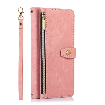 For Google Pixel 7 Dream 9-Card Wallet Zipper Bag Leather Phone Case(Pink) - Google Cases by buy2fix | Online Shopping UK | buy2fix