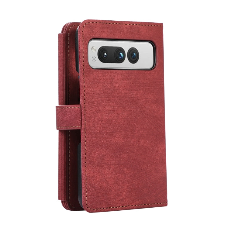 For Google Pixel Fold Dream 9-Card Wallet Zipper Bag Leather Phone Case(Red) - Google Cases by buy2fix | Online Shopping UK | buy2fix