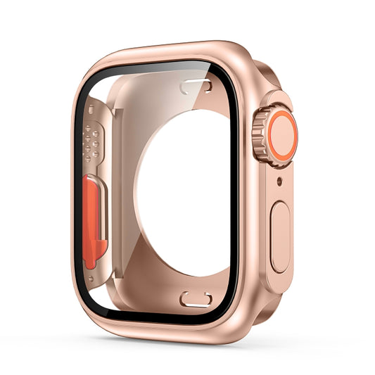 For Apple Watch Series 6 / 5 / 4 / SE 40mm Change to Ultra 49mm All-Inclusive Film Hybrid PC Watch Case(Rose Gold) - Watch Cases by buy2fix | Online Shopping UK | buy2fix